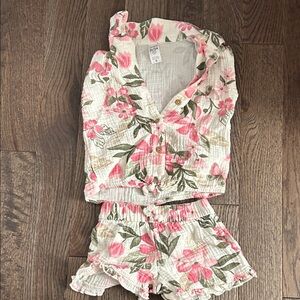 Carter's Floral Kids Set - Pink and Green